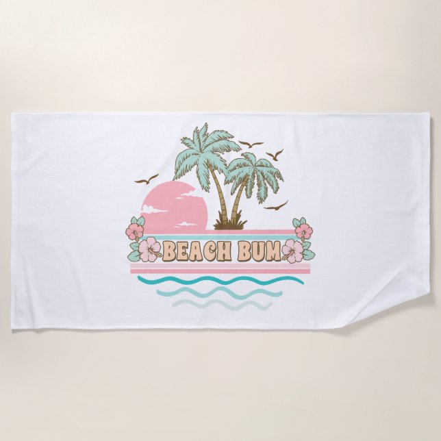 Beach Bum Summer Fun Tropical Beach Life Strandtuch (Vorderseite)
