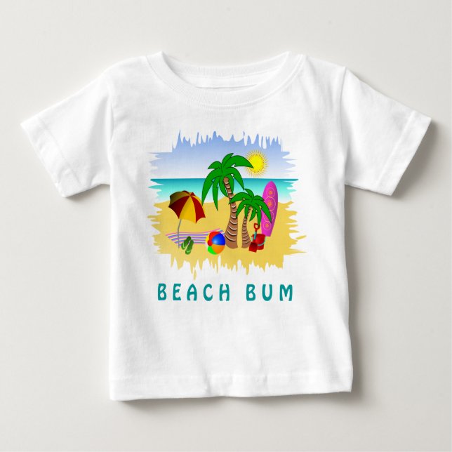 Beach Bum Sun Sea und Surfspass Farbiges Baby T-Sh T-shirt (Vorderseite)