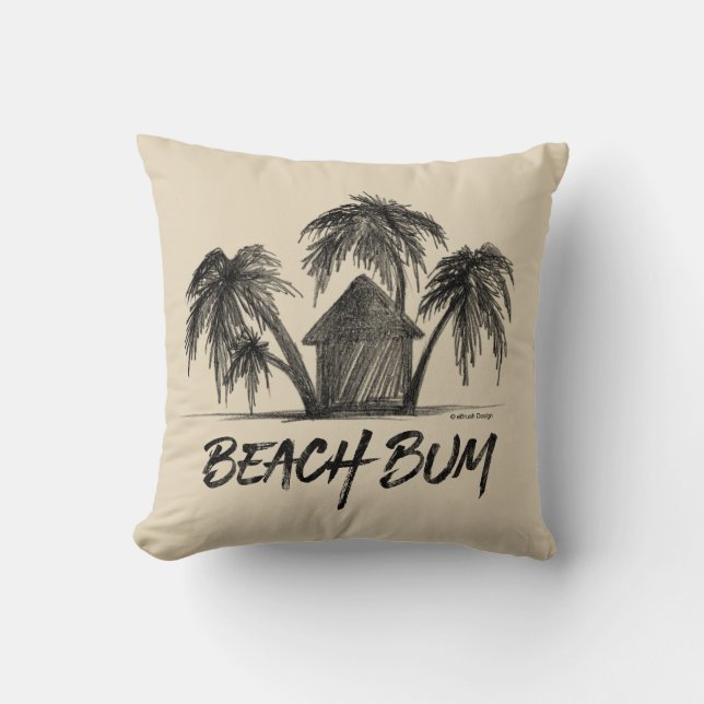 Beach Bum Throw Kissen (Vorderseite)