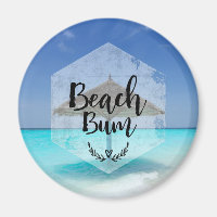 Beach Bum Typografie - Regenschirm am Tropical Bea