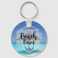 Beach Bum Typografie - Regenschirm am Tropical Bea