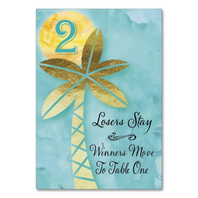 Beach Bunco Table Card #2 Tischnummer (Vorderseite)