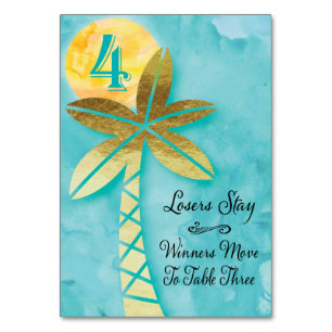 Beach Bunco Table Card #4 Tischnummer