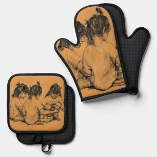 Beach Bunnies Ofenhandschuh & Topflappen-Set