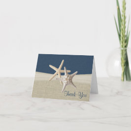Beach Burlap und Starfish Vielen Dank Dankeskarte