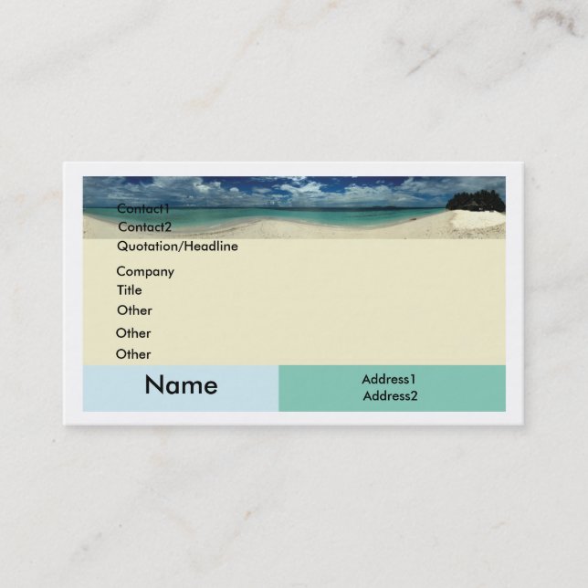 Beach Business Card Visitenkarte (Vorderseite)