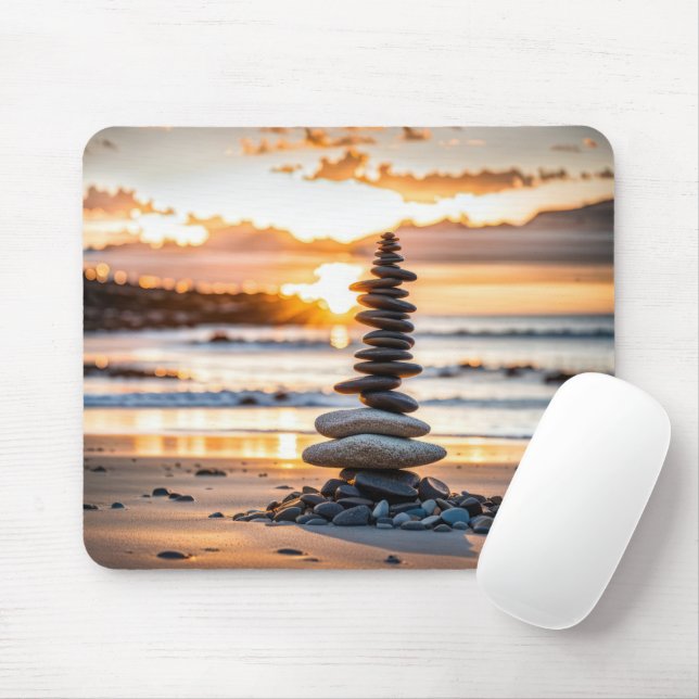 Beach Cairn Mousepad (Mit Mouse)