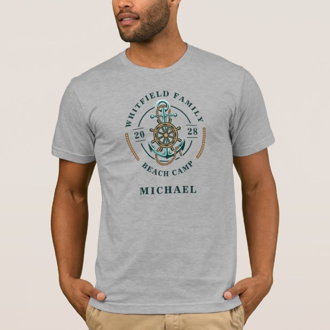 Beach Camp Nautical Family Matching Segeln T-Shirt (Vorderseite)