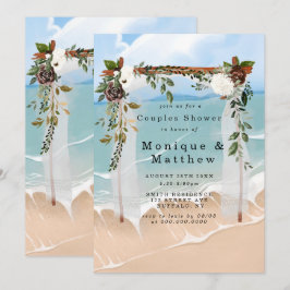 Beach Canopy Marsala Blumenpaare Dusche Einladunge