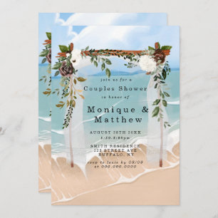 Beach Canopy Marsala Blumenpaare Dusche Einladunge
