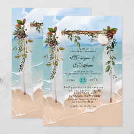Beach Canopy tropische Hochzeit mit Blumen Einladung