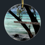 Beach Chairs Rum Point Grand Cayman Keramik Ornament<br><div class="desc">Foto von Rum Point Grand Cayman</div>