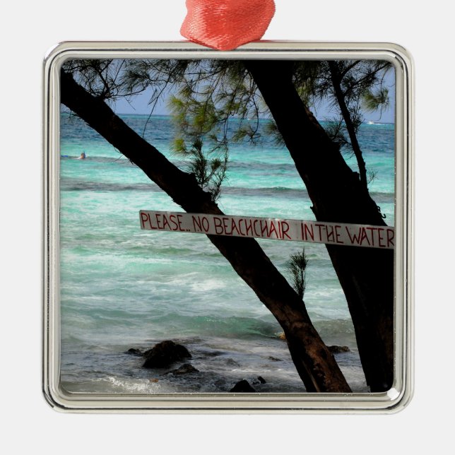 Beach Chairs Rum Point Grand Cayman Silbernes Ornament (Vorne)
