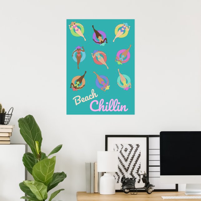 Beach Chillin Girls Poster (Heimbüro)