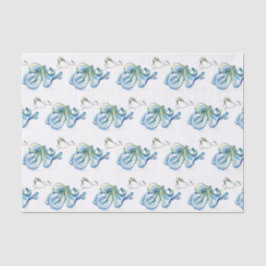 Beach Christmas Blue Tissue Paper Seidenpapier