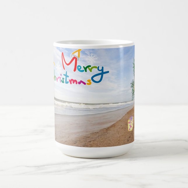 BEACH CHRISTMAS CHRISTMAS CLOCK KAFFEETASSE (Mittel)