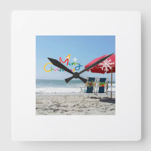 BEACH CHRISTMAS CHRISTMAS SCHLIESSEN QUADRATISCHE WANDUHR