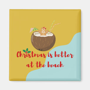 Beach Christmas Gingerfrau Magnet