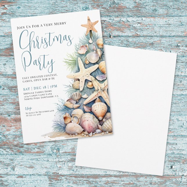 Beach Christmas Party Einladung (Beach Christmas Party Invitation)