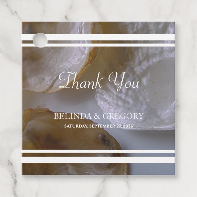 Beach Clams Wedding-Geschenk Geschenkanhänger (Vorderseite)