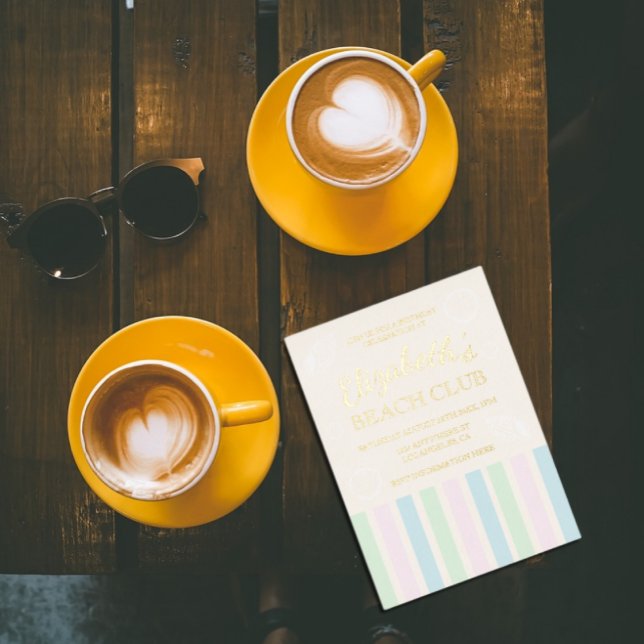 Beach Club Birthday Folieneinladung (Von Creator hochgeladen)