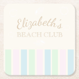 Beach Club Birthday Rechteckiger Pappuntersetzer