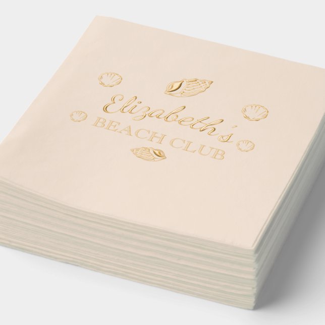 Beach Club Birthday Servietten Mit Folie (Ausschnitt)