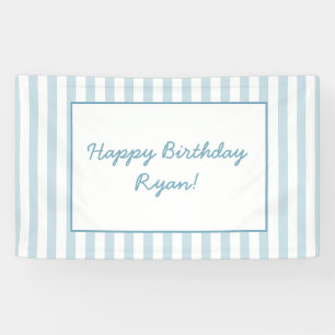 Beach Club Cabana Blue Stripe Individuelle Name Banner