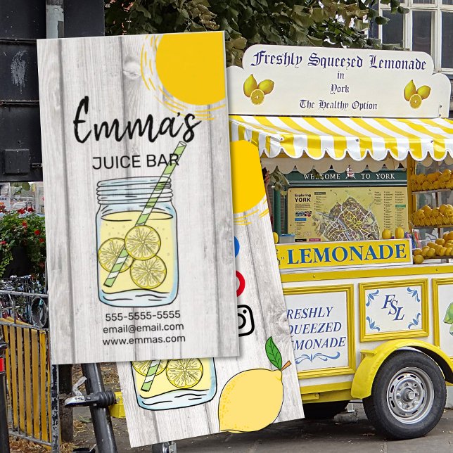 Beach Club Saft Bar Café Limonade Zitronensonne Visitenkarte (Von Creator hochgeladen)