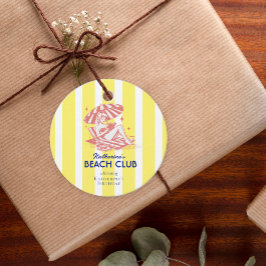 Beach Club Yellow Cabana Feste Party Geschenkanhänger