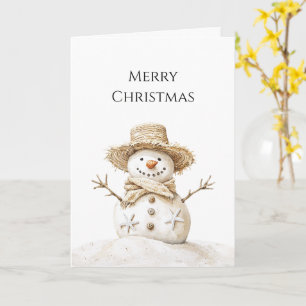 Beach Coast Snowman Weihnachten Karte
