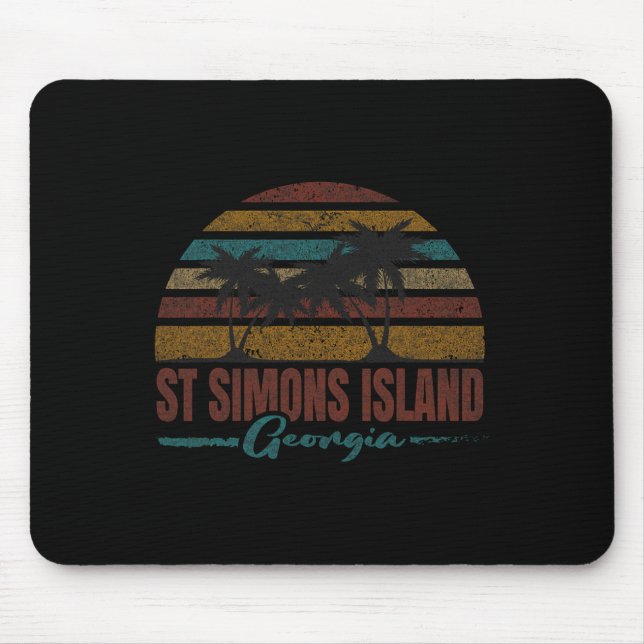Beach Coastal City Vacation Souvenir St Simons Isl Mousepad (Vorne)