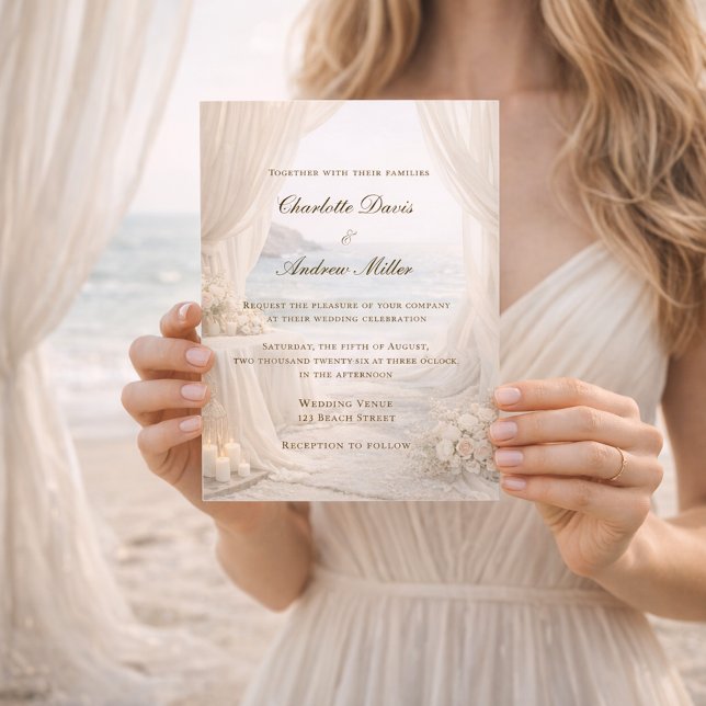 Beach coastal elegant wedding einladung (Von Creator hochgeladen)