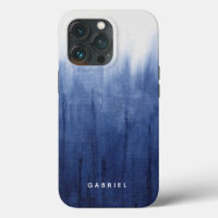 Beach Coastal Modern Blue n White Shibori Gefärbte