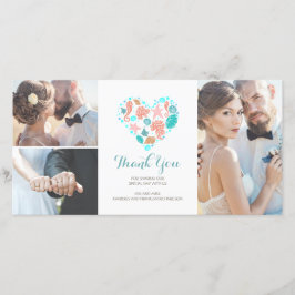 Beach Coastal Nautical Heart Wedding Vielen Dank Dankeskarte