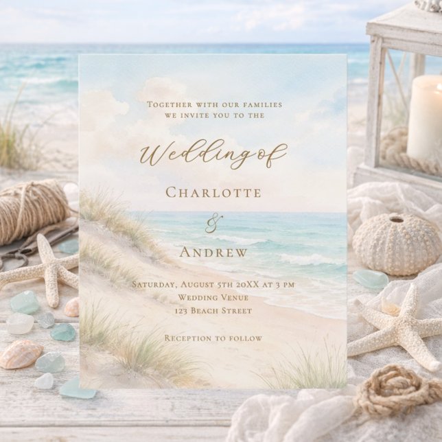 Beach coastal ocean wedding invitation (Von Creator hochgeladen)