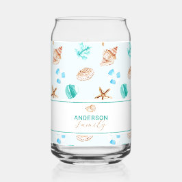 Beach Coastal Seashells Family Name Custom Dosenglas