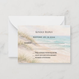 Beach coastal wedding response RSVP Mitteilungskarte