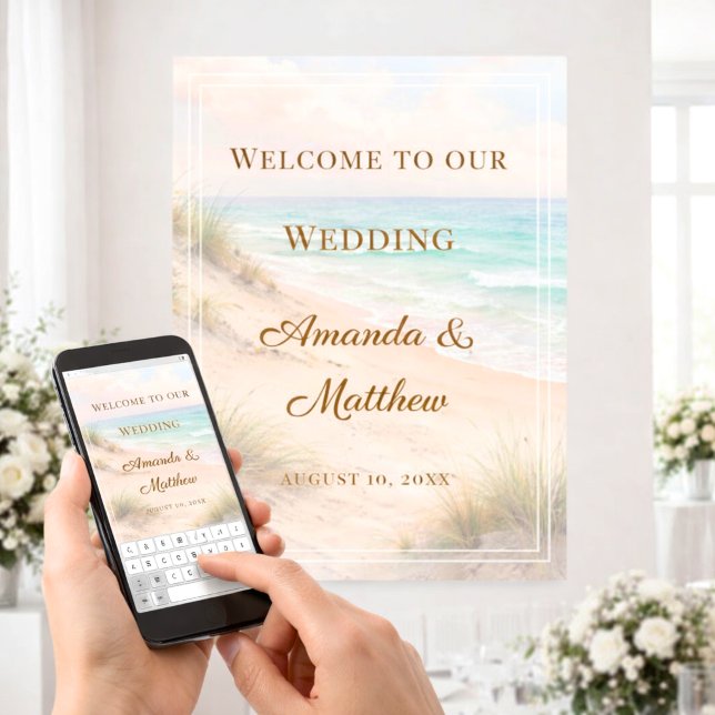 Beach coastal wedding welcome poster (Von Creator hochgeladen)