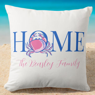 Beach Coastal Zuhause Crab Familienname Kissen
