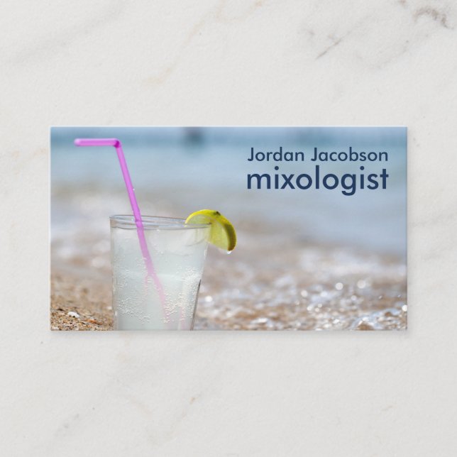 Beach Cocktail Business Cards Visitenkarte (Vorderseite)