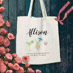 Beach Cocktails Bachelorette Bridesmaid Name Tragetasche<br><div class="desc">Füllen Sie diese schöne Tasche mit dem Zubehör,  das Ihre Mädchen für Ihr Bachelorette oder Hochzeitswochenende brauchen!</div>