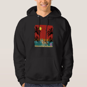 Beach Coconut Tree Retro Graphic Coyote Summer Hoodie