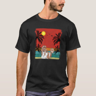 Beach Coconut Tree Retro Graphic Shih Tzu Dog Sum T-Shirt