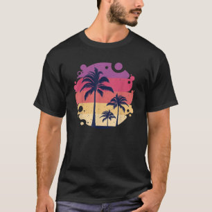 Beach Coconut Trees Sunshine Graphic Lässig Summer T-Shirt