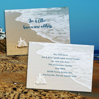 Beach Conch Muschel Ankündigung neuer Adresse