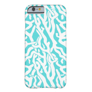Beach Coral Reef Muster Nautical White Blue Barely There iPhone 6 Hülle