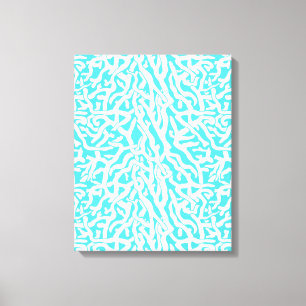 Beach Coral Reef Muster Nautical White Blue Leinwanddruck