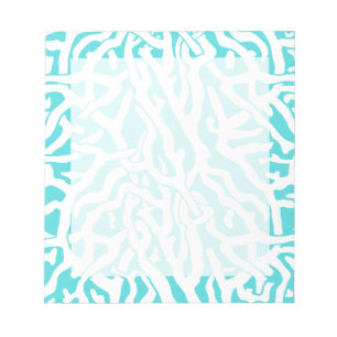Beach Coral Reef Muster Nautical White Blue Notizblock