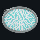 Beach Coral Reef Muster Nautical White Blue Ovale Gürtelschnalle<br><div class="desc">Dieses hübsche Meer/Strand-inspiriert, sich wiederholende nautische Muster sieht aus wie ein ausgeklügeltes Korallenriff in Weiß auf einem Strand - blau Hintergrund. Das elegante Korallenriff-Muster wird in einem Schablonenlook ausgeführt. Die Farbe Blau erinnert an helle, klare tropische Meere. Dieses einfache, moderne Design ist perfekt für ein Küsten-/Strandhaus-Thema. "Anpassen", wenn Sie die...</div>